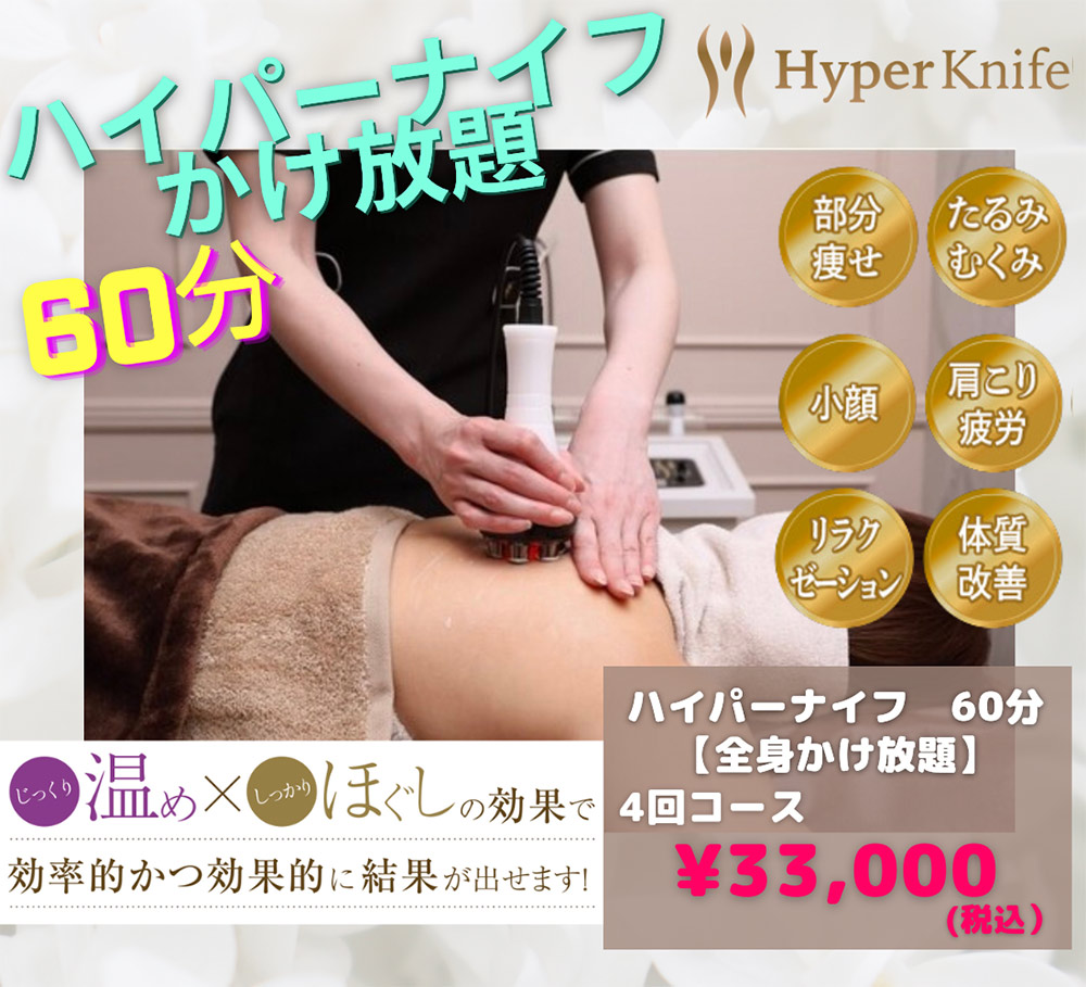 １.　ハイパーナイフかけ放題６０分　4回チケット