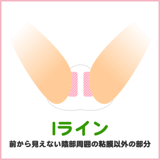 「Iライン」前から見えない陰部周囲の粘膜以外の部分